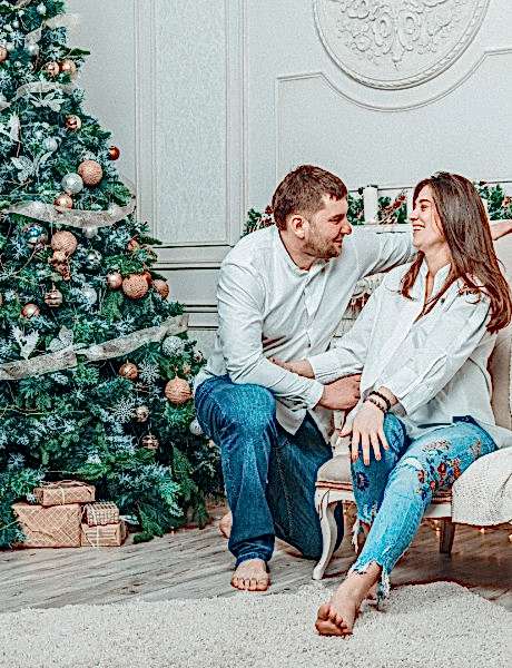 Новогодняя фотосессия влюбленных