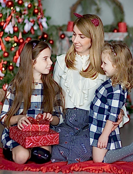 семейная новогодняя фотография