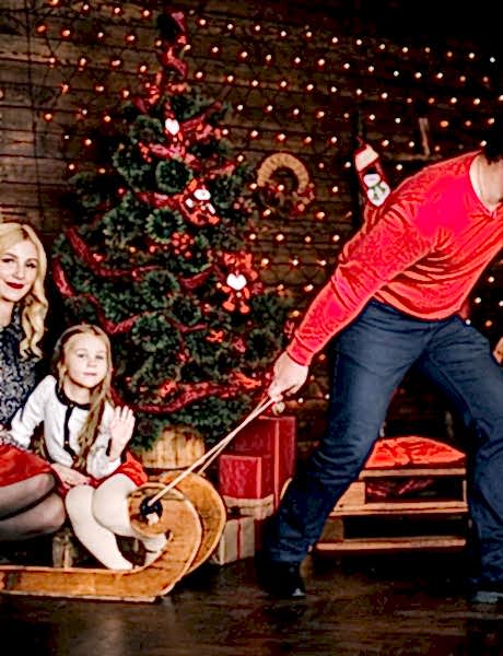 семья на фотосессии в студии